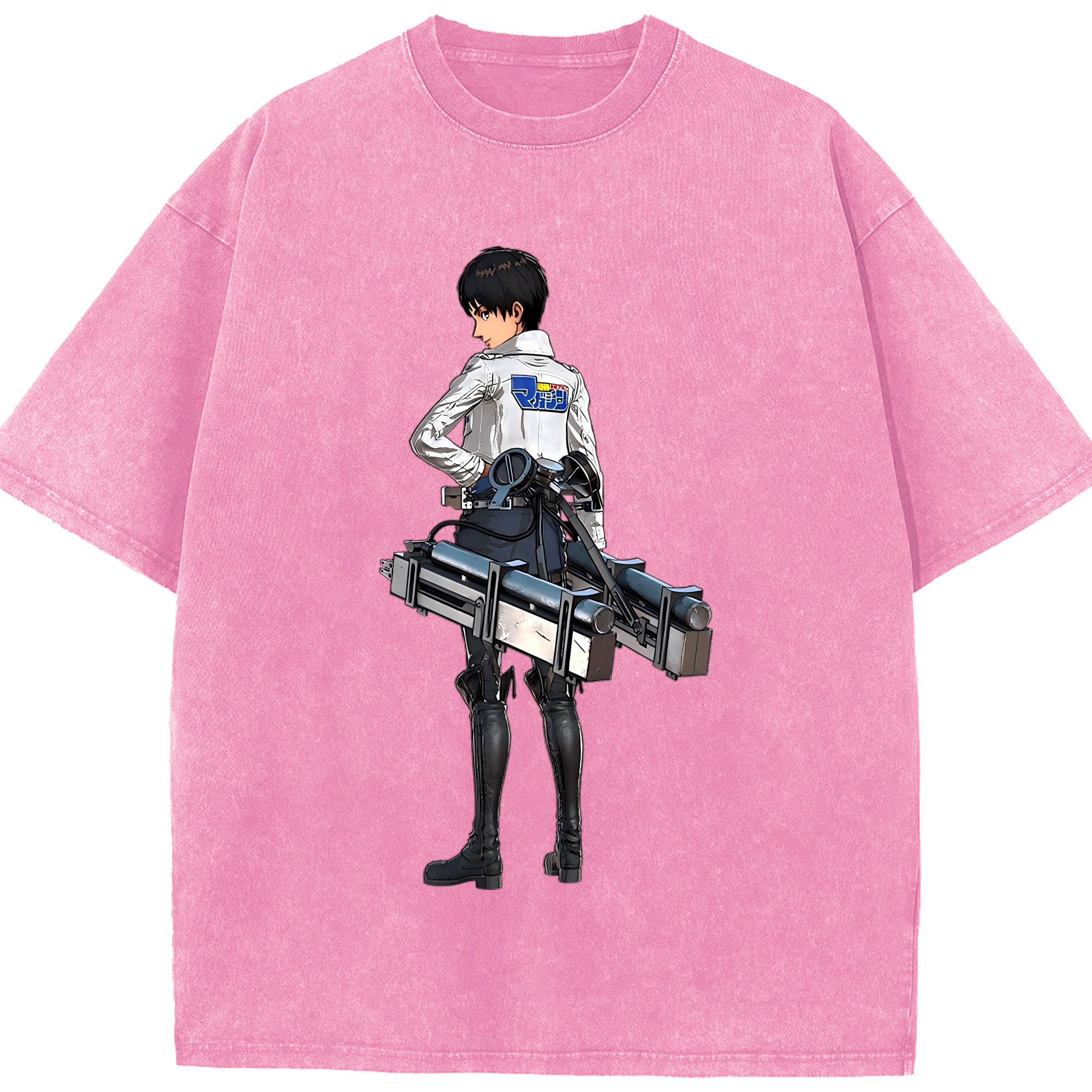 （画像用） 進撃の巨人 エレン･イェーガー Attack on Titan Eren Jäger 綿100% ヴィンテージ風 半袖Tシャツ（フロントプリント）